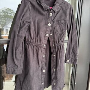 Black Button-Up Long Sleeve Dress